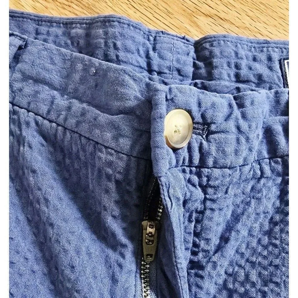 Vineyard Vines Shorts Mens 33 Blue  Seersucker Cotton Flat Front Preppy